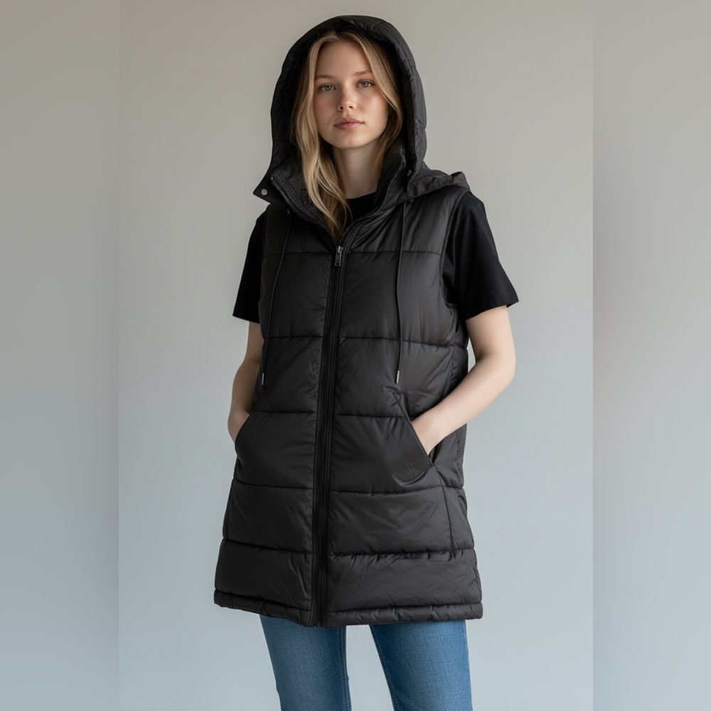 Only Women's Black Puffer Vest SZ: XS